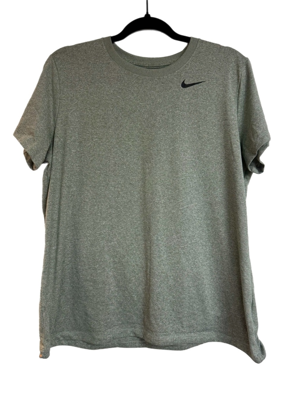 Nike Women’s Dry Fit Heather Olive Green Short Sleeve Crew T-Shirt
